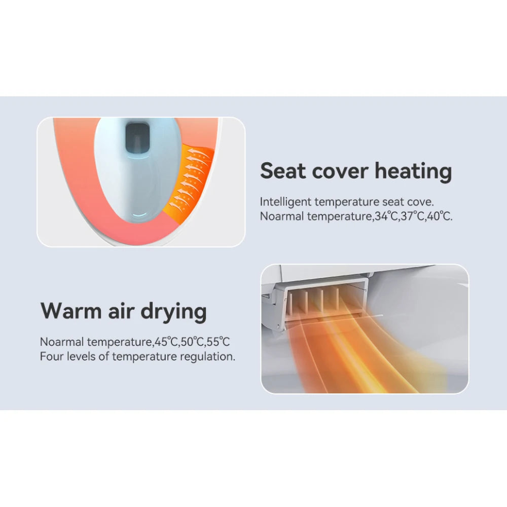Smart Toilet With Heated Bidet Seat Auto Open Close