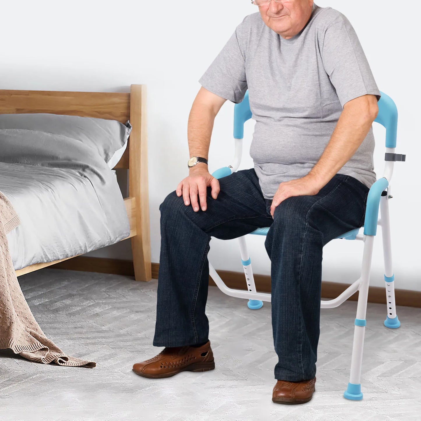 Hign-concerned Uplift Raised Toilet Seat With Handles