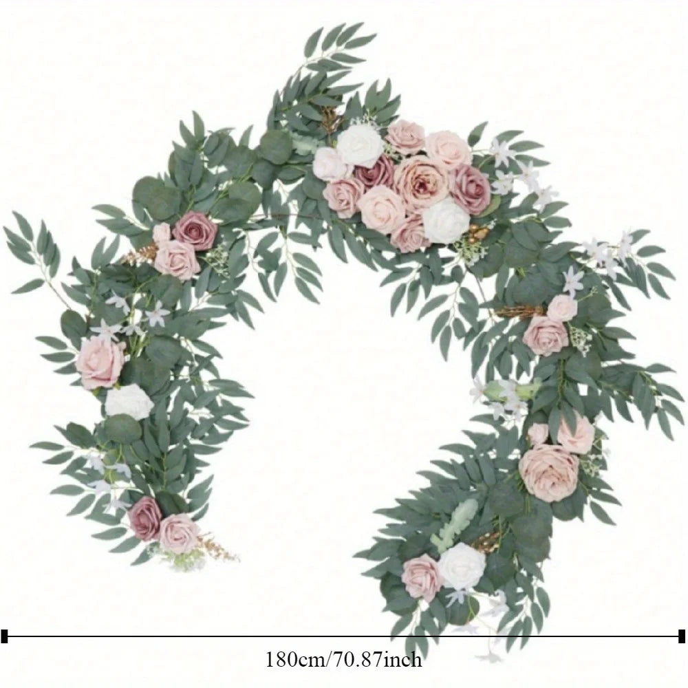 NONECN Eucalyptus Willow Leaf Garland For Wedding Arch Backdrop