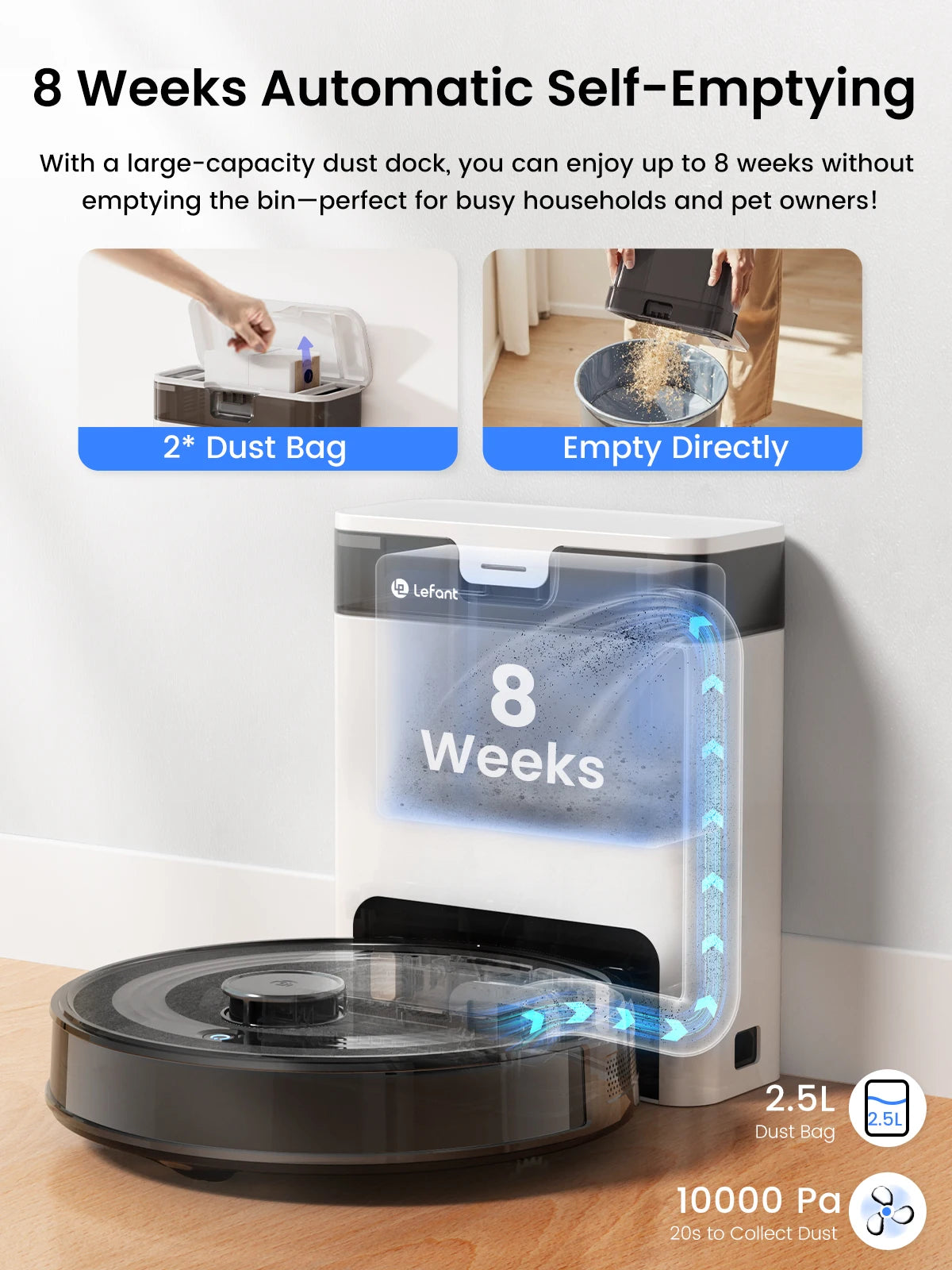 Lefant M2S Pro Robot Vacuum Cleaner With Mapping 10000Pa