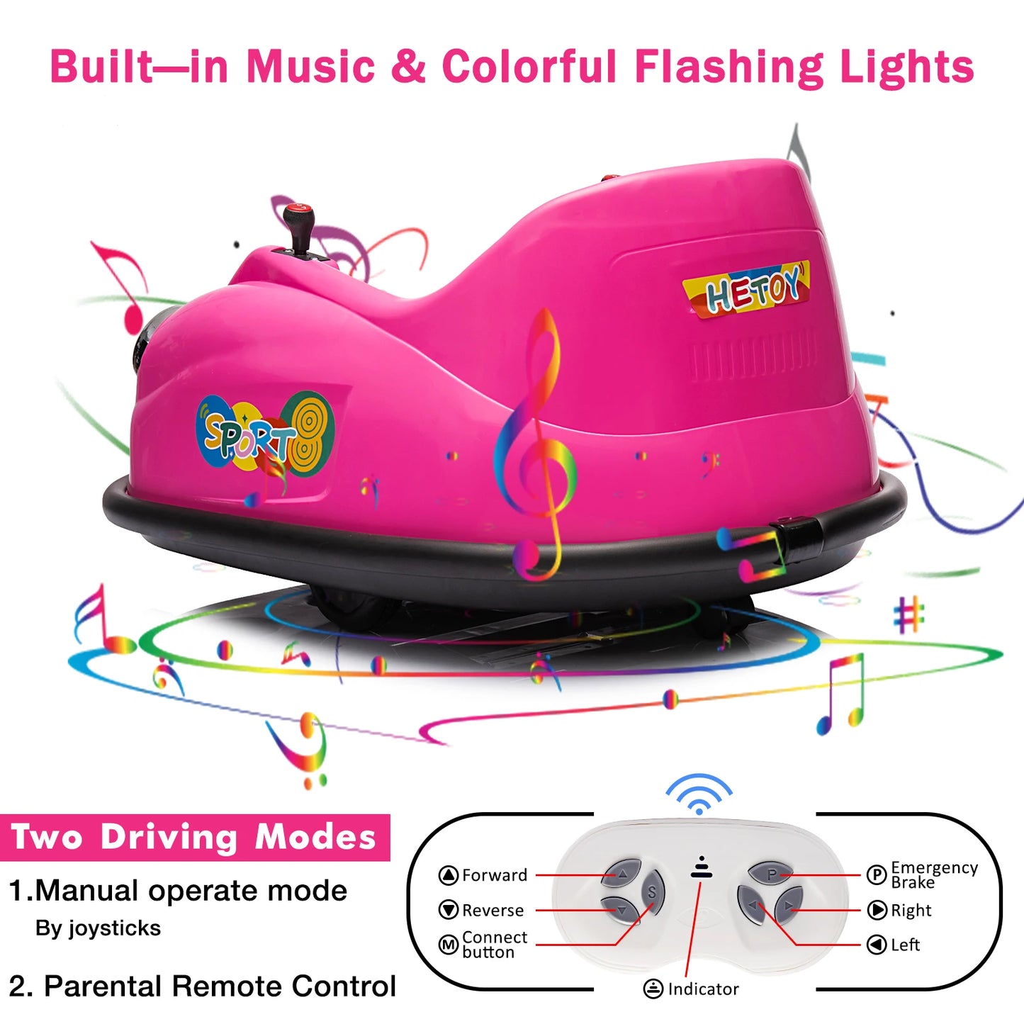 HobbyLane Bumper Cars For Toddlers Ride On 12V Remote