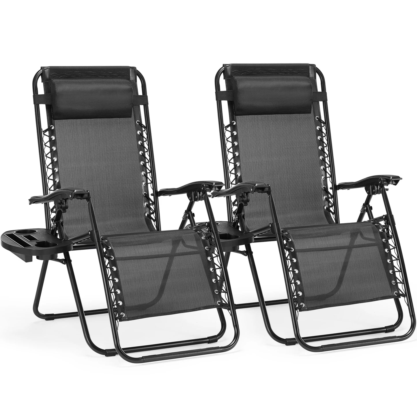JHK Zero Gravity Recliner Bundle of Two Cupholder Trays