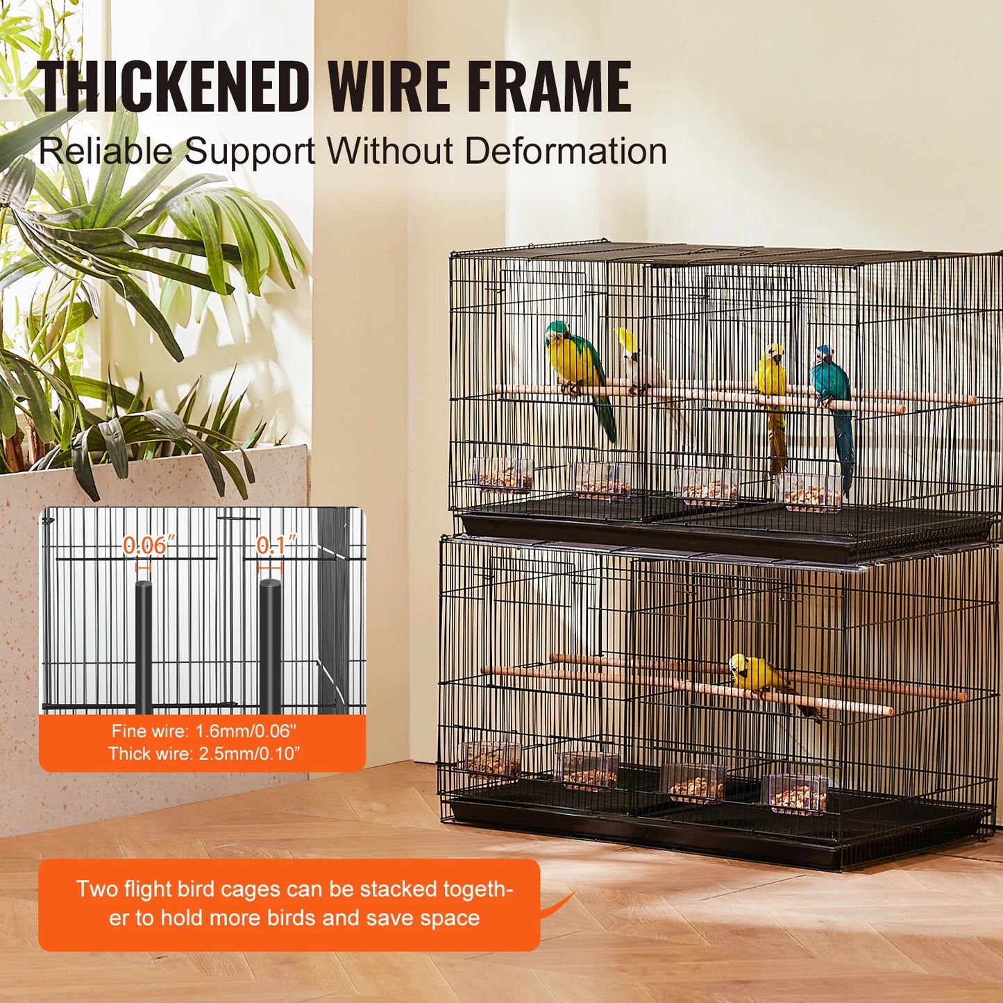 SucceBuy Flight Bird Cage Stackable Divided Cage For Travel
