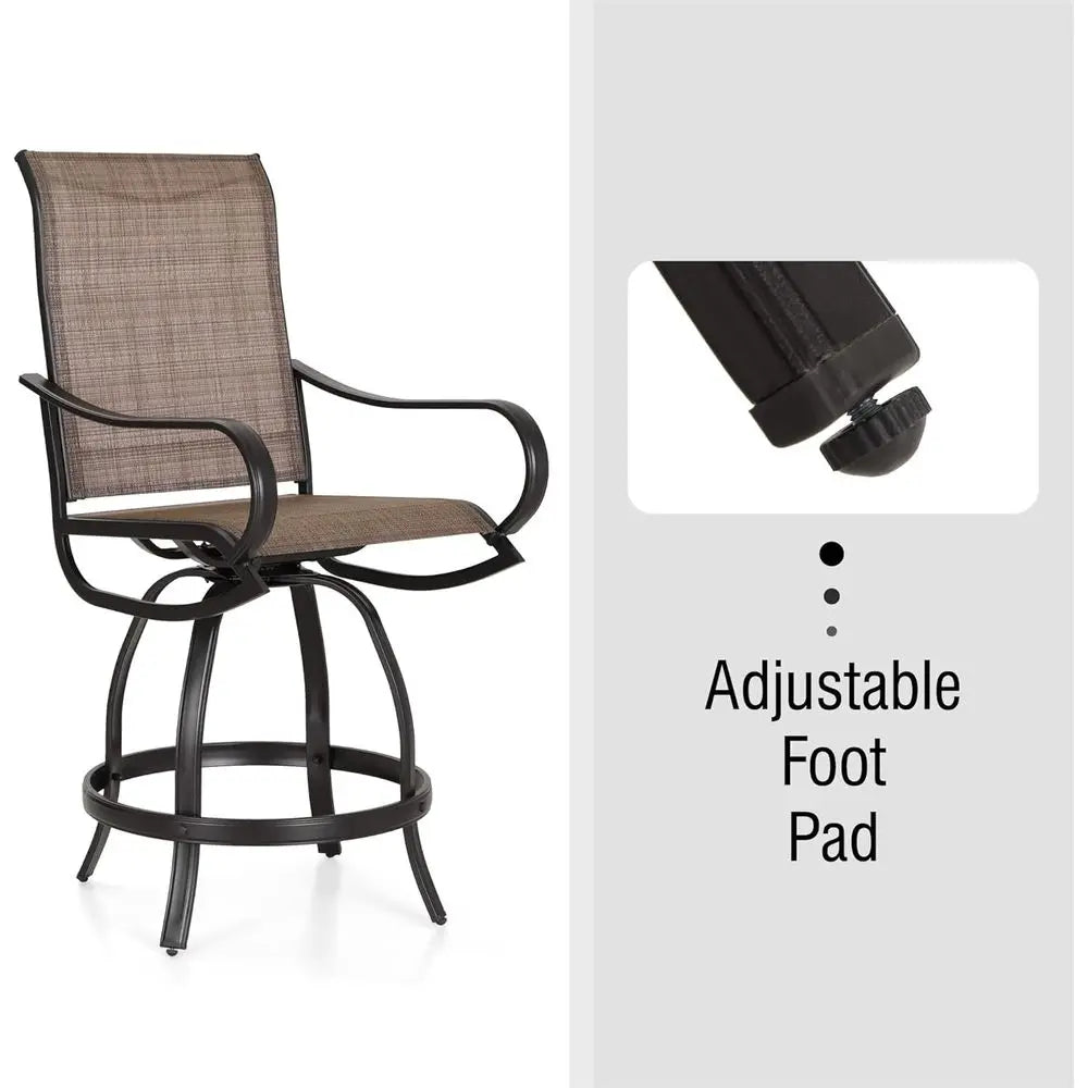MKDK All-Weather Patio Bar Stools Set Of Two Durable