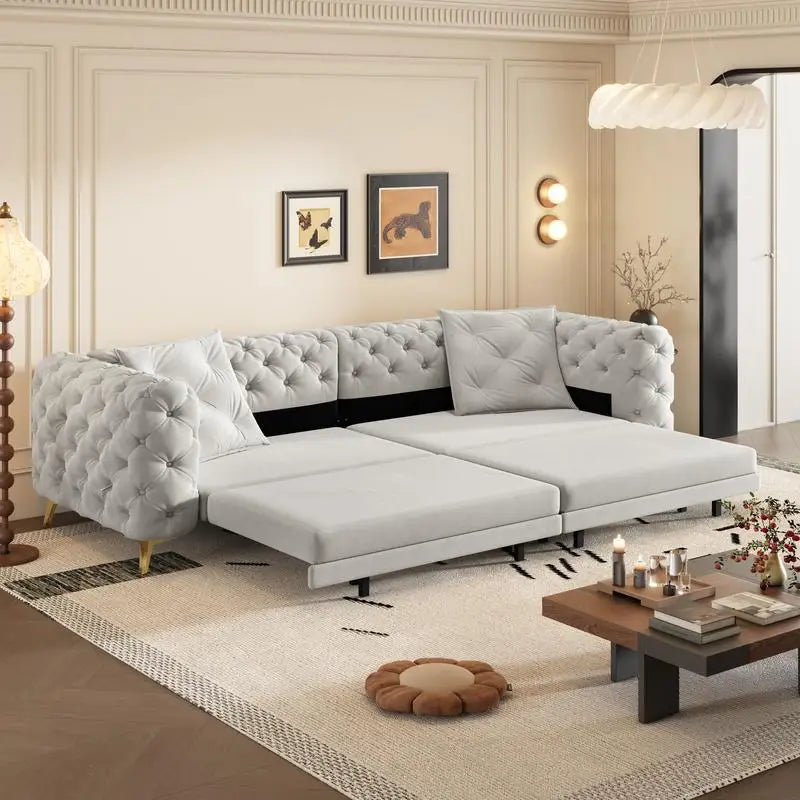 CN Sichuan Modern 3 in 1 Convertible Sofa Bed With Ottoman