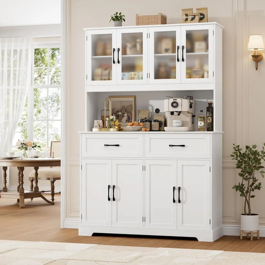 Charge Kitchen Pantry Storage Cabinet With Microwave Hutch