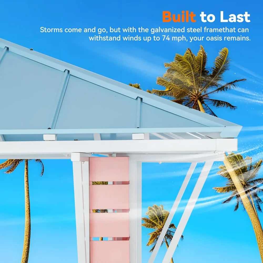 Coastal Dream Outdoor Gazebo With USB Charging And Hooks