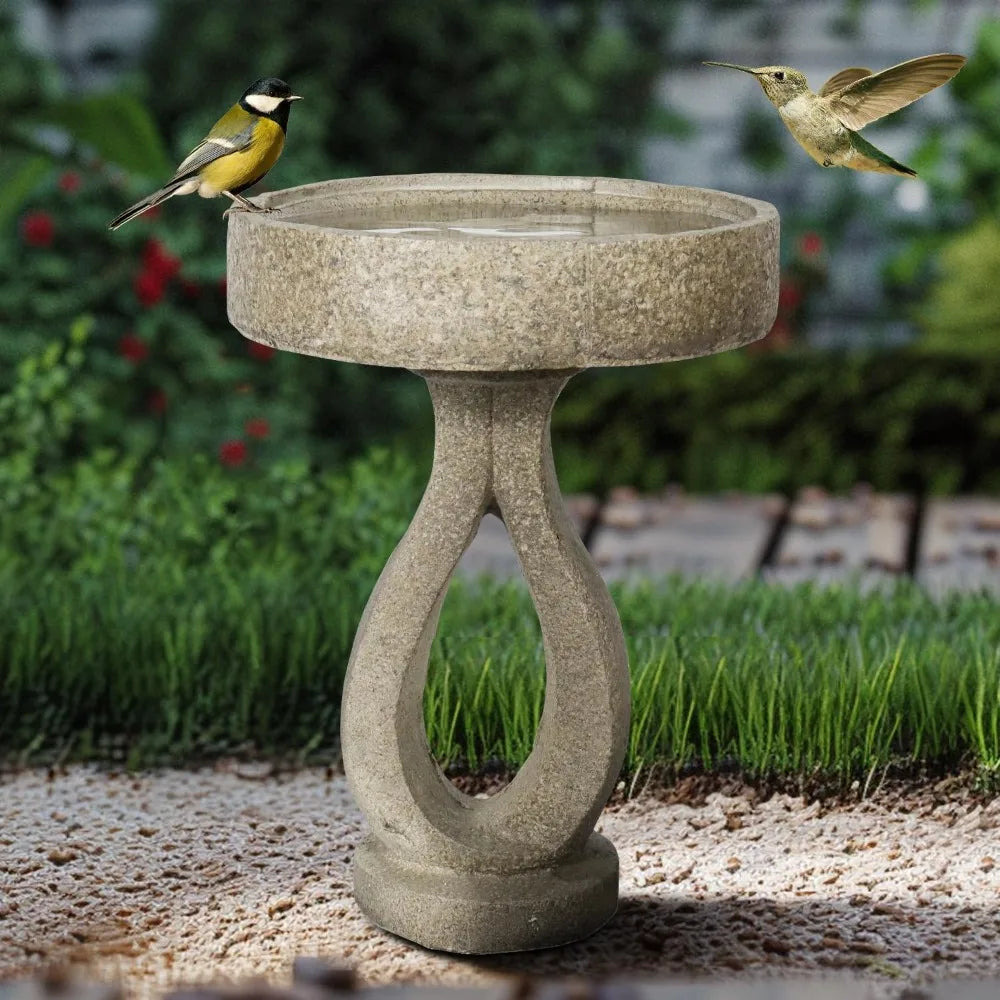 Concrete Modern Bird Bath Outdoor Garden Decor For Patios