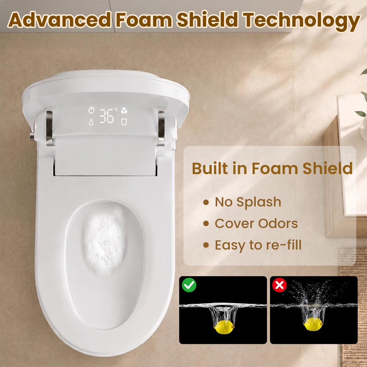 SANYIPACE Smart Bidet Toilet Heated Seat Warm Air Dryer