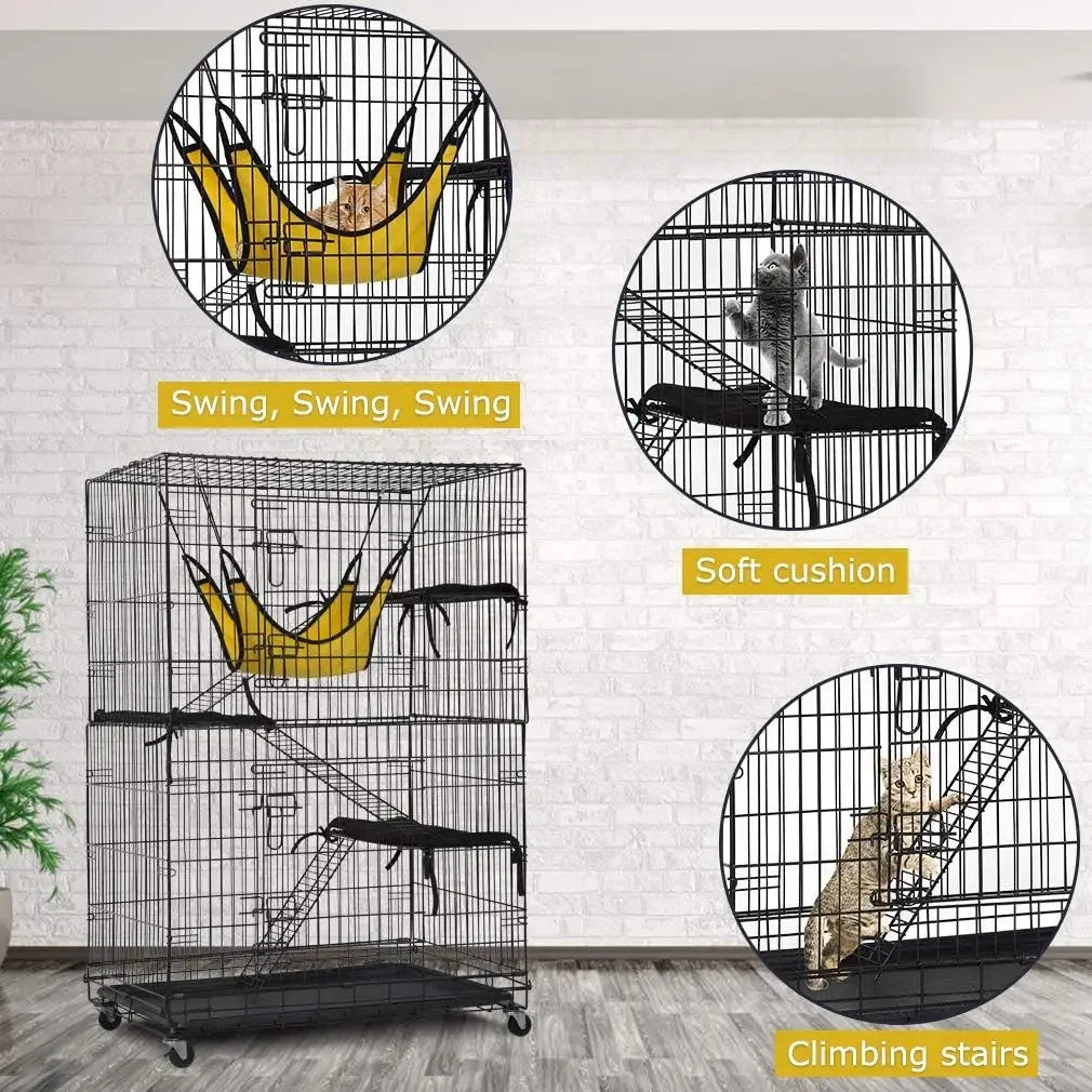 4 Layer 48 Inch Cat Cage Flat Noodles Box Cat Kennel Game Fence