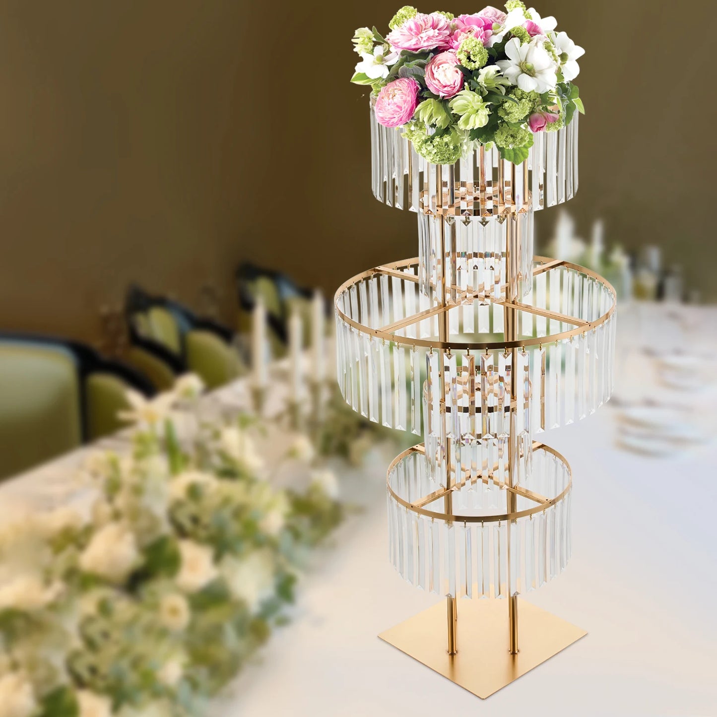Hign Concerned 5 Tier Wedding Centerpieces Acrylic Stand