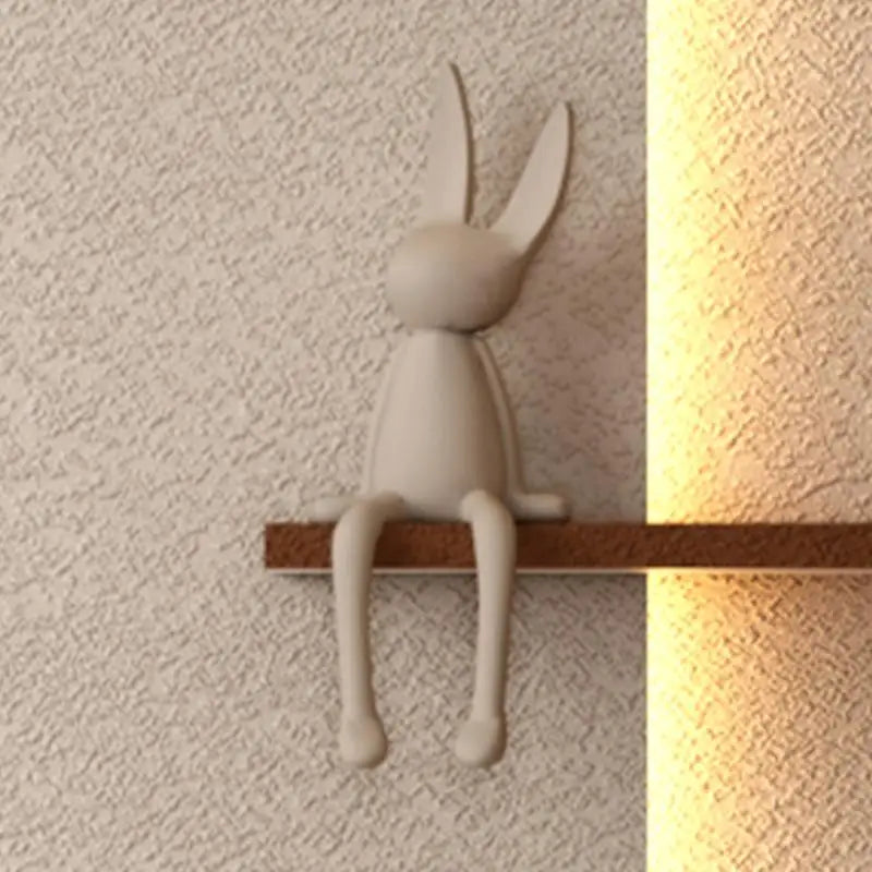 Adjustable LED Wall Decor With Remote And Rabbit Sculpture