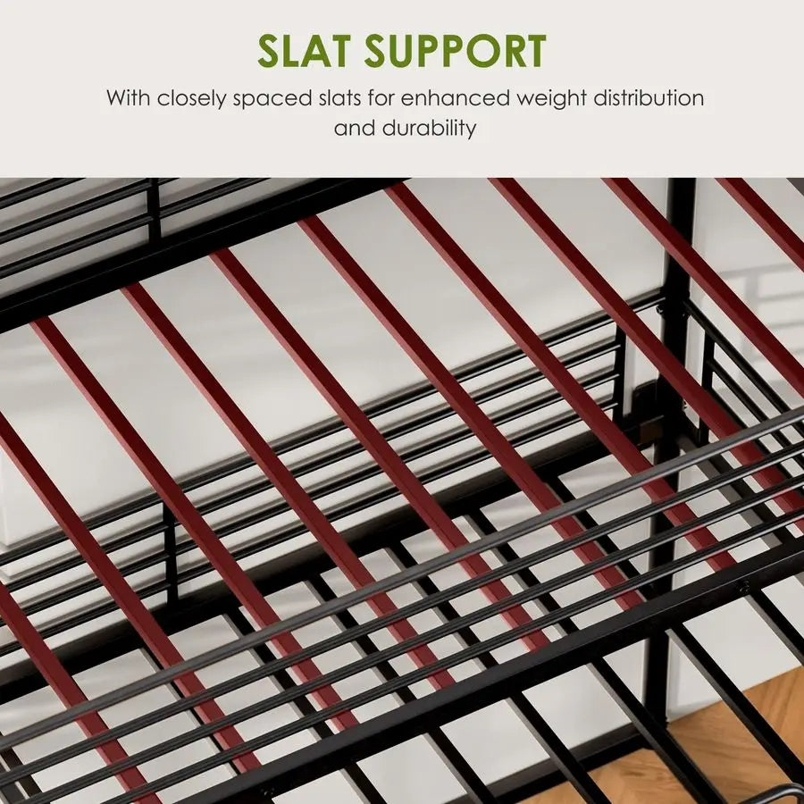 MBVM Metal Triple Bunk Bed For Kids SlatSupport Plus