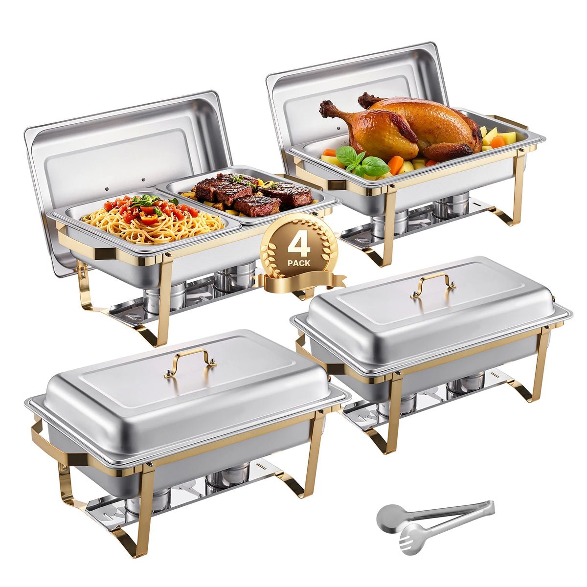 SucceBuy Chafing Dish Buffet Set Stainless Steel Catering Server