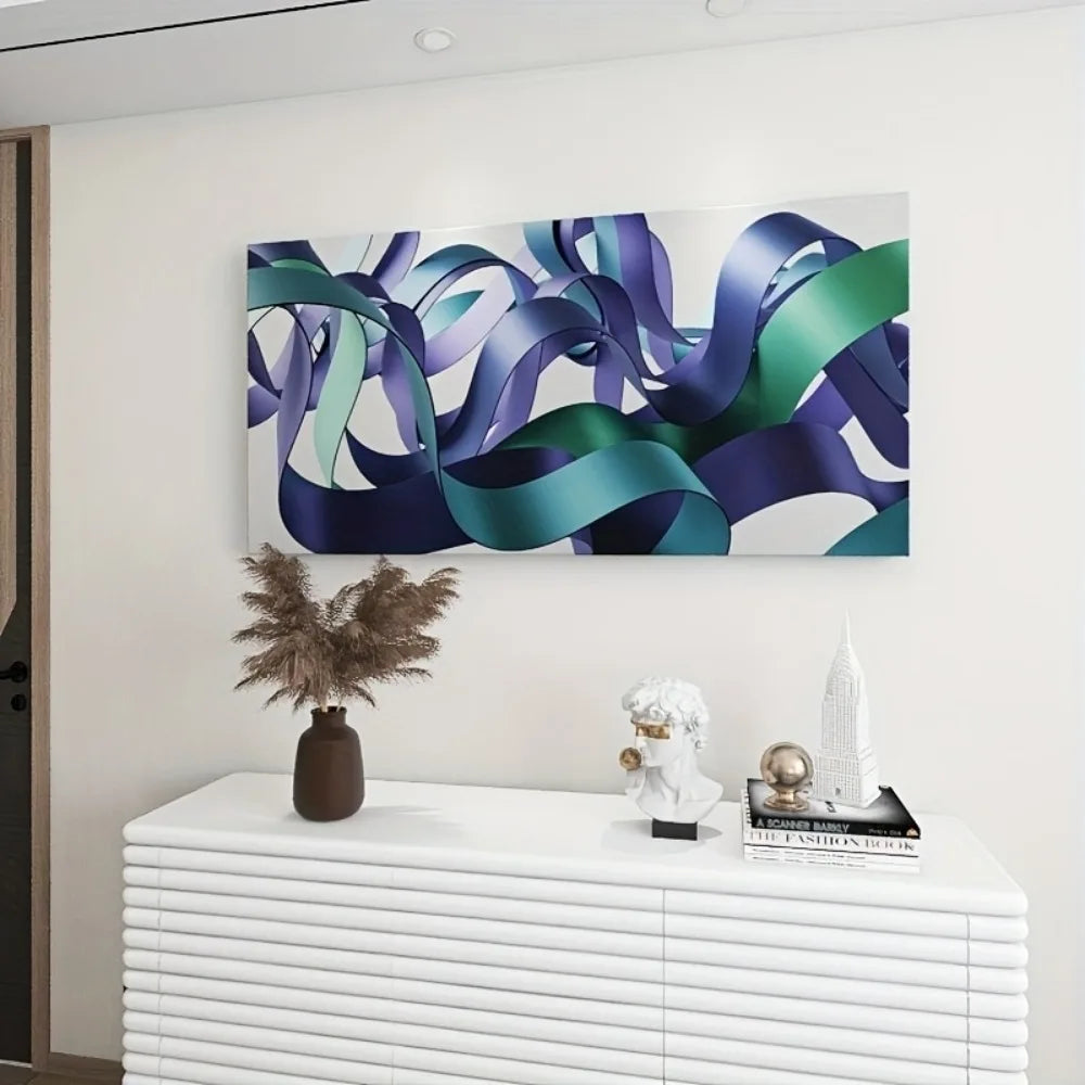 Abstract Wire Canvas Wall Art with Pine Frame for Living Room Bedroom Hallway