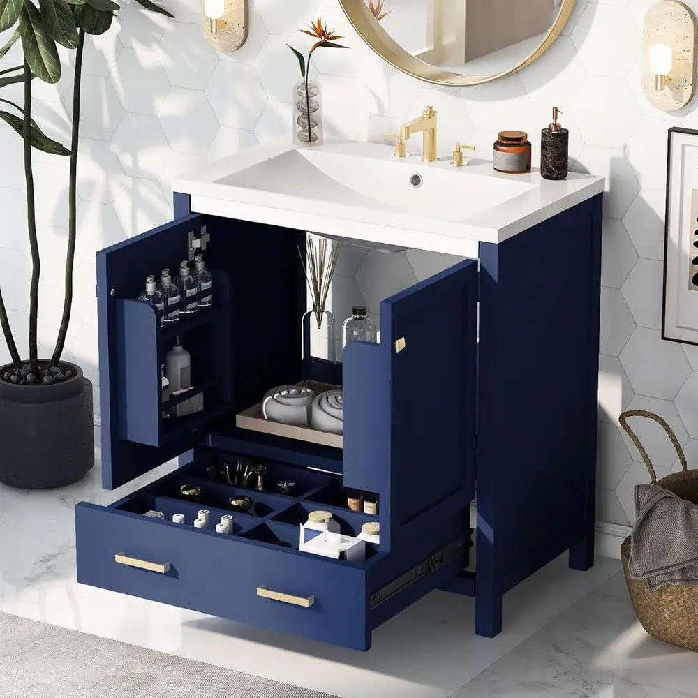 Solid Wood Bathroom Vanity With Undermount Sink Soft Close