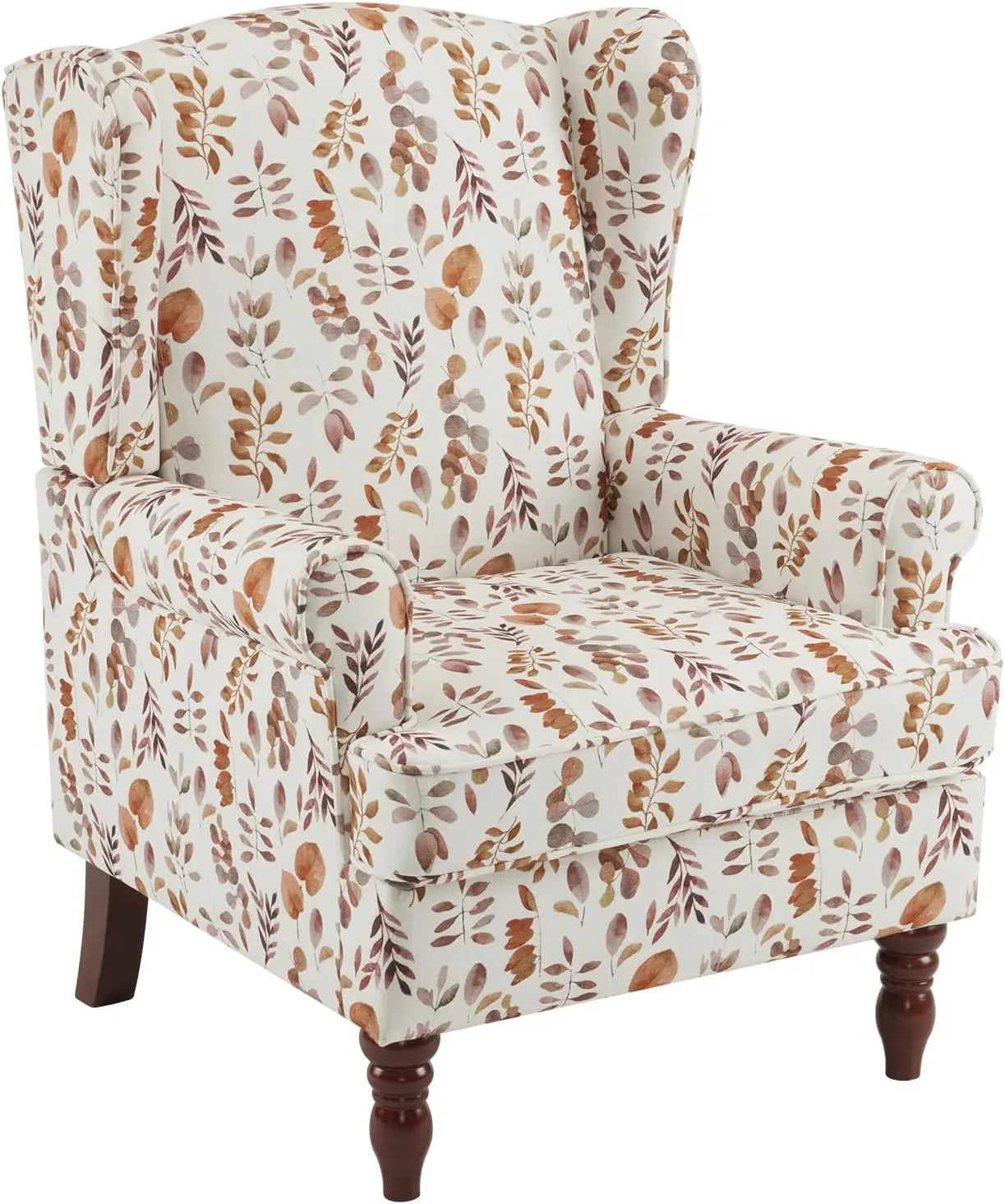 Floral Accent Chair High Back Upholstered Armchair Living Room