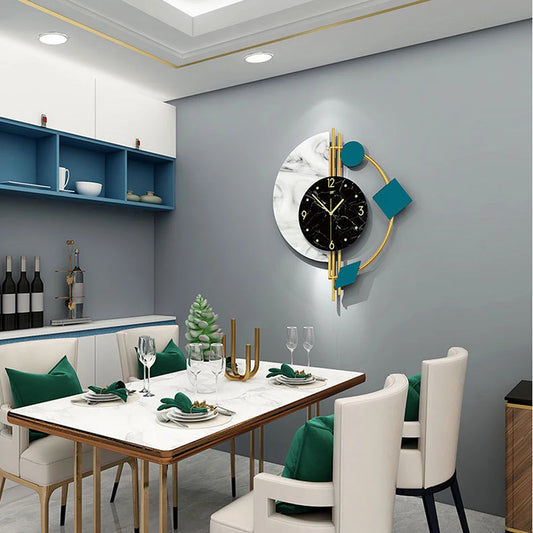 Marble Nordic Wall Clock Silent Sweep Battery Operated