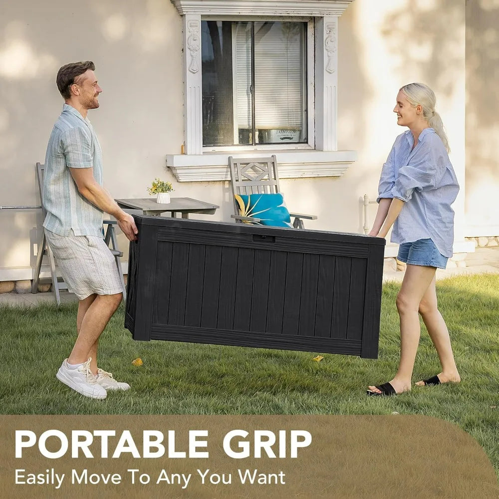 Devoko Resin Outdoor Deck Box Storage Bench Premium Waterproof