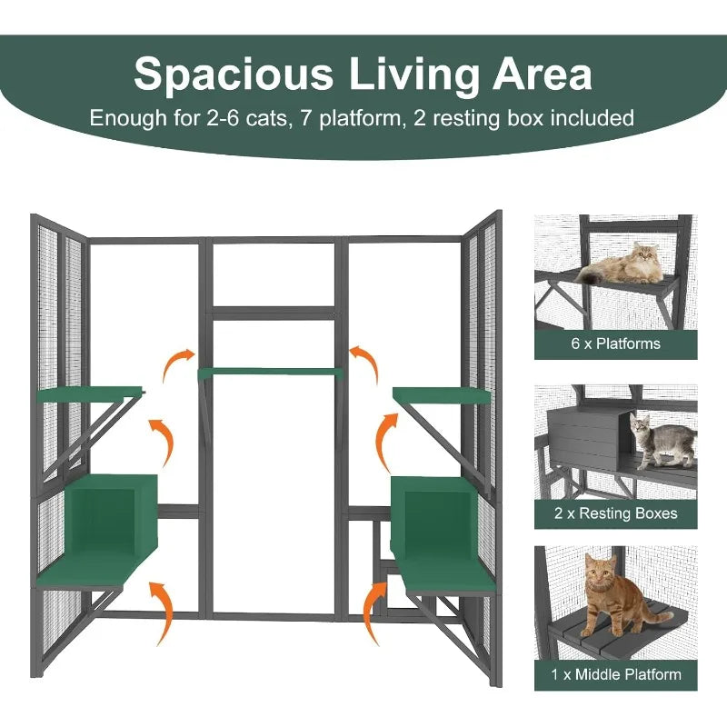 Hign-concerned Outdoor Cat Enclosure Large Walk In Cage