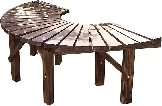 Wrap Around Tree Bench Outdoor Curved Wooden Seat Backrest