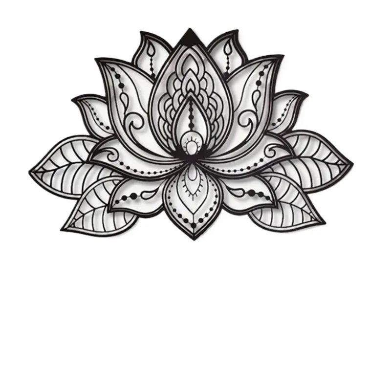 Bohemian Black Mandala Iron Wall Art Zen Meditation Yoga Decor