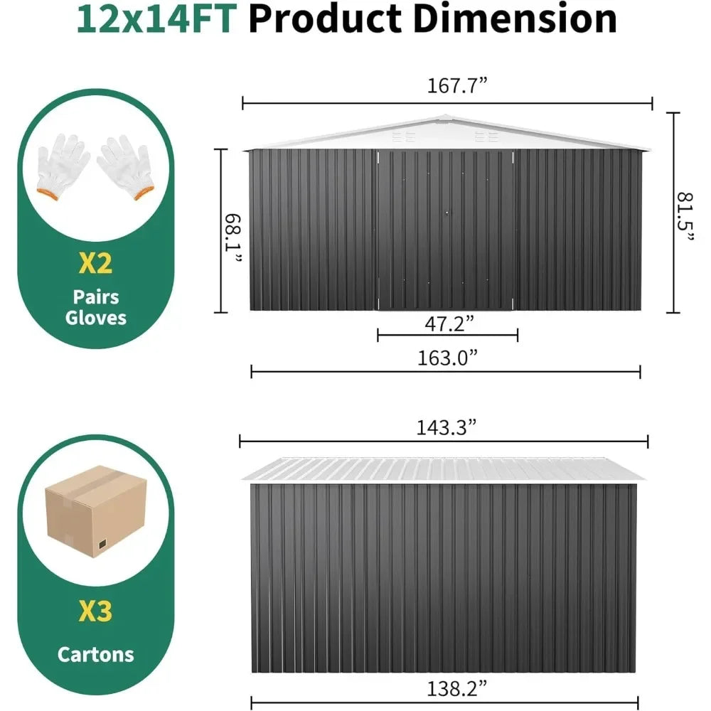Outdoor Weatherproof ShedStructure With Lockable Doors IndustrialGrade Construction