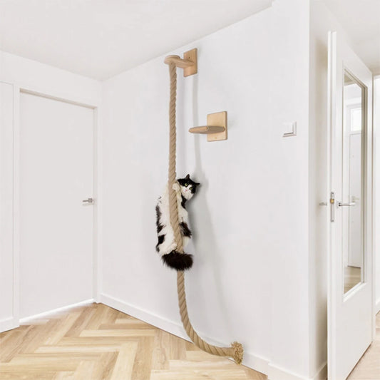 AlloetCN Wall Mounted Cat Climbing Rope Scratching Post