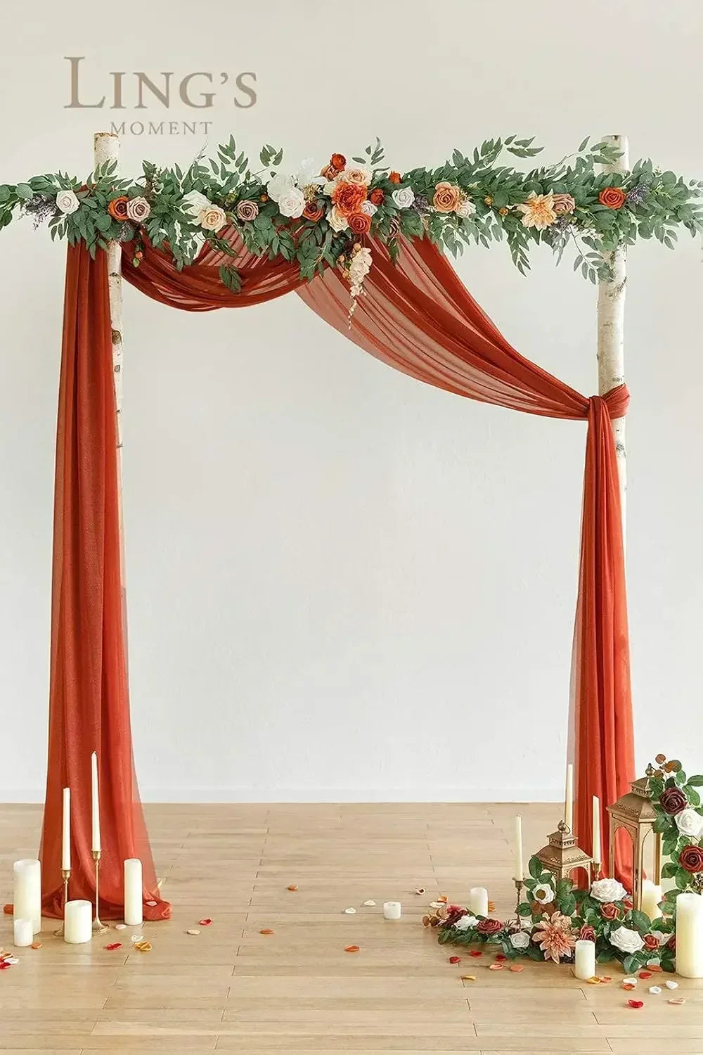 Fall Floral Garland Backdrop Wedding Arch Eucalyptus Rose