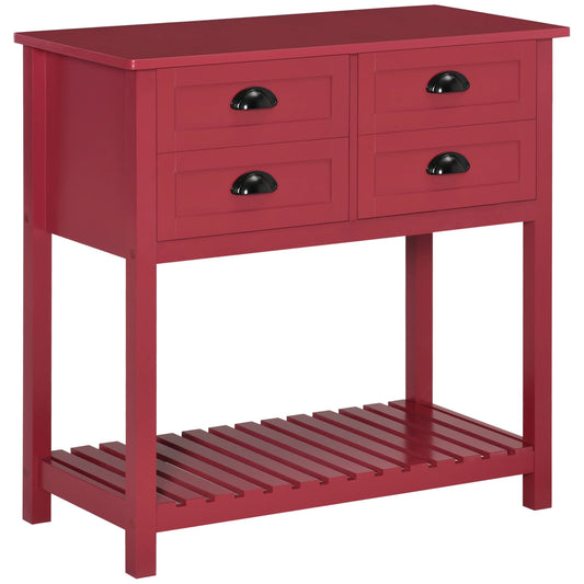 HOMCOM Sideboard Buffet Cabinet With 4 Drawers Storage