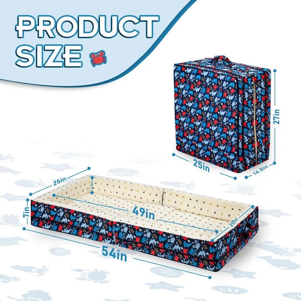 Foldable Toddler Floor Bed With Soft Foam Washable Cover