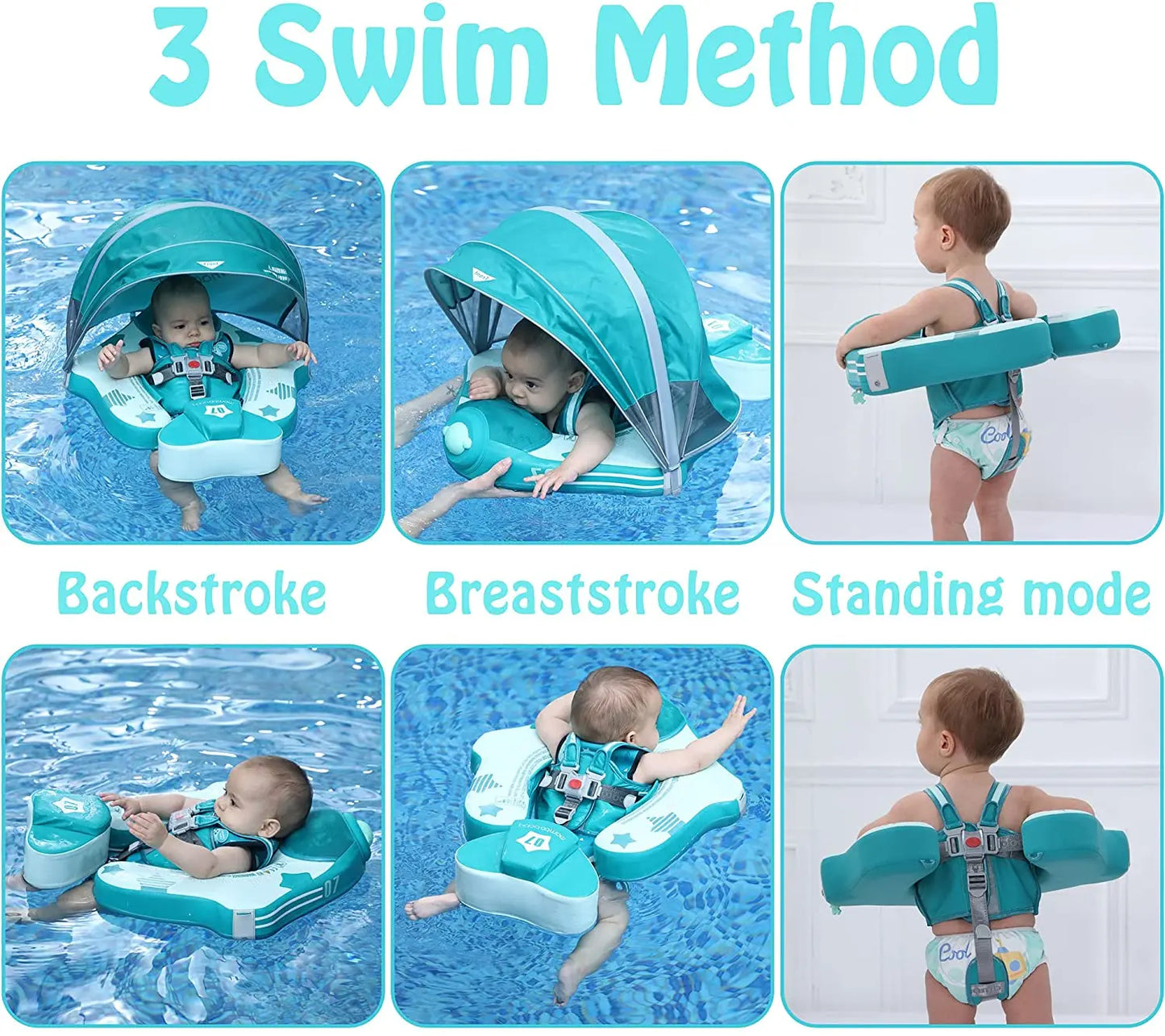 HECCEI Mambobaby Airplane Baby Float With Sun Canopy