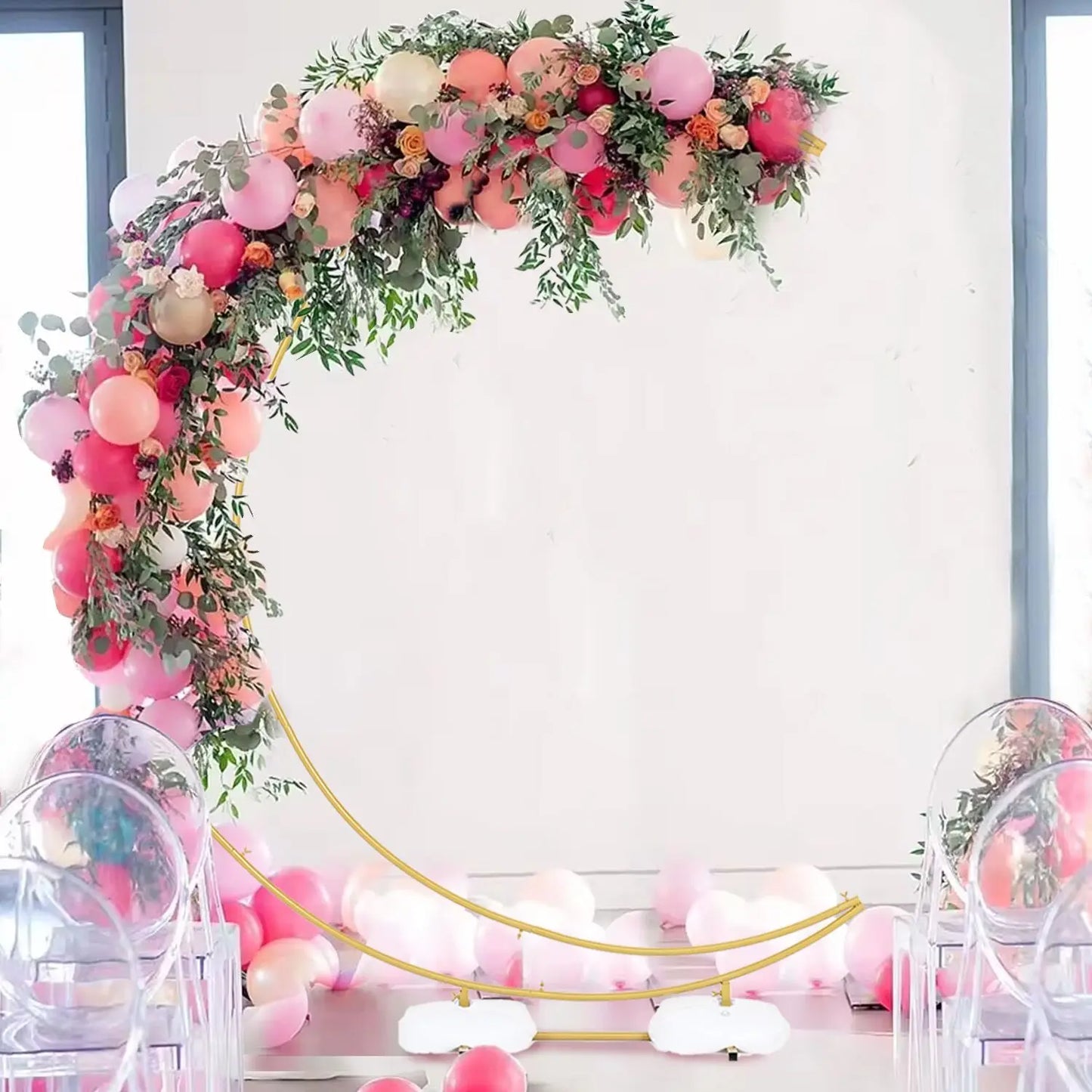 Guangdong Premium Alloy Balloon Arch Stand Curved Wedding BackdropDecorationSuite