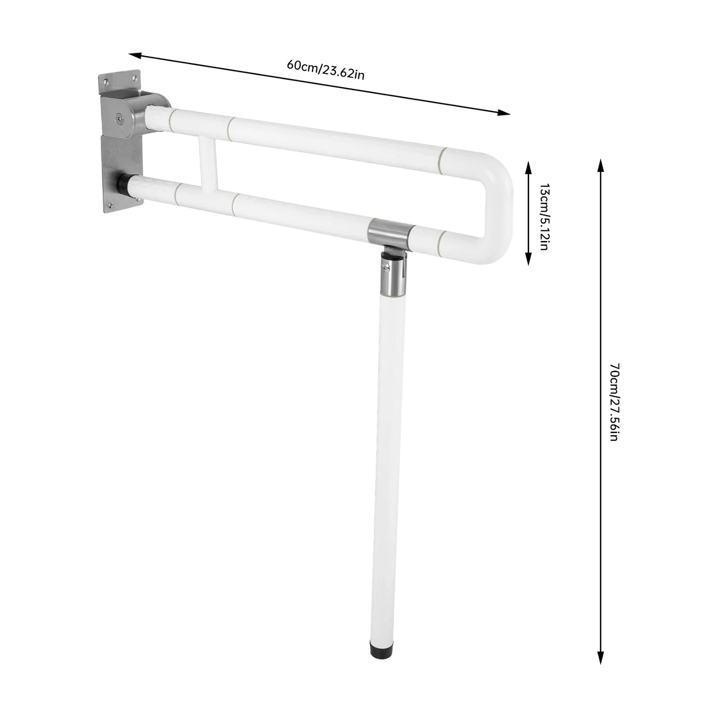 Hign-concerned Toilet Grab Bar Wall Mount Assist Foldable
