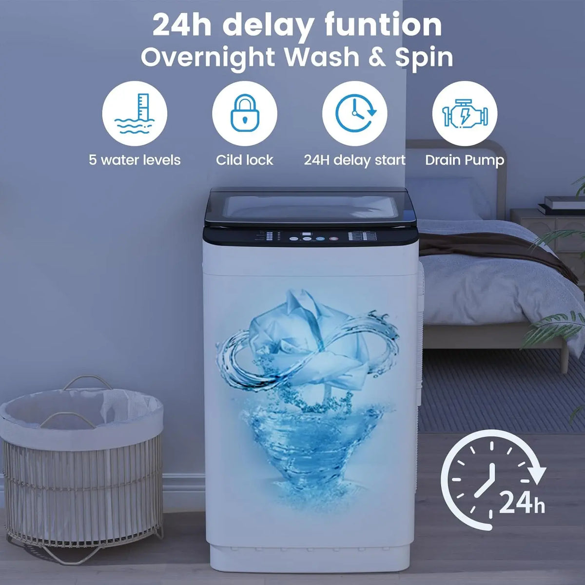 Portable Fully Automatic Washing Machine And Dryer Set