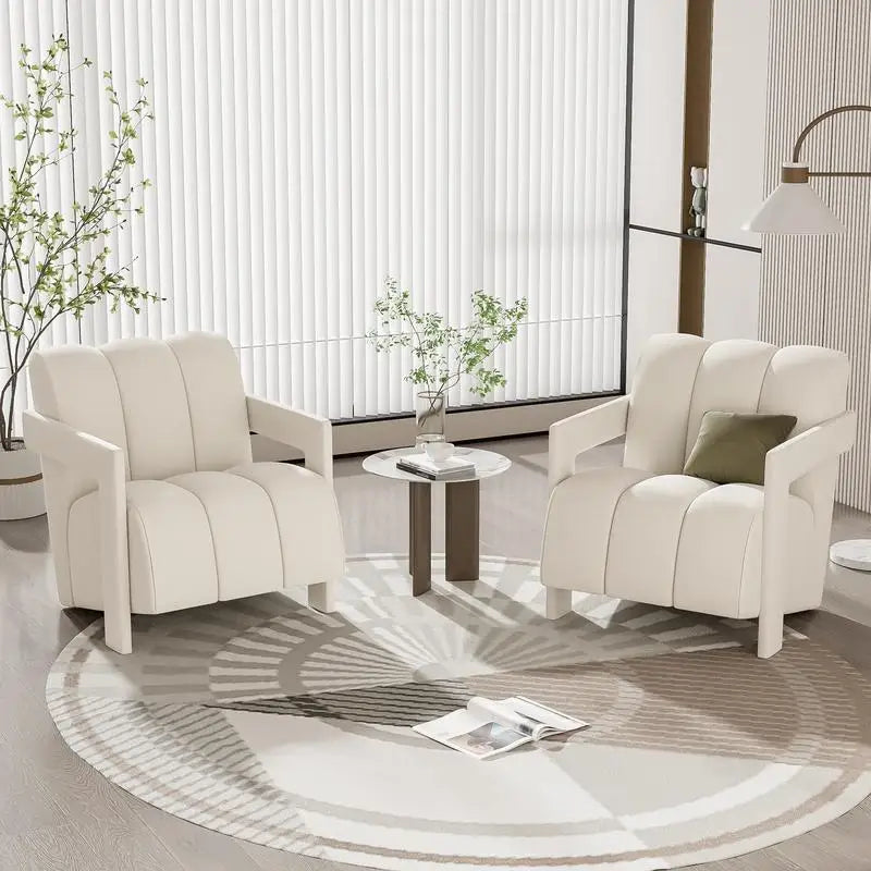 General Modern Minimalist Armchair With L Shaped Armrests