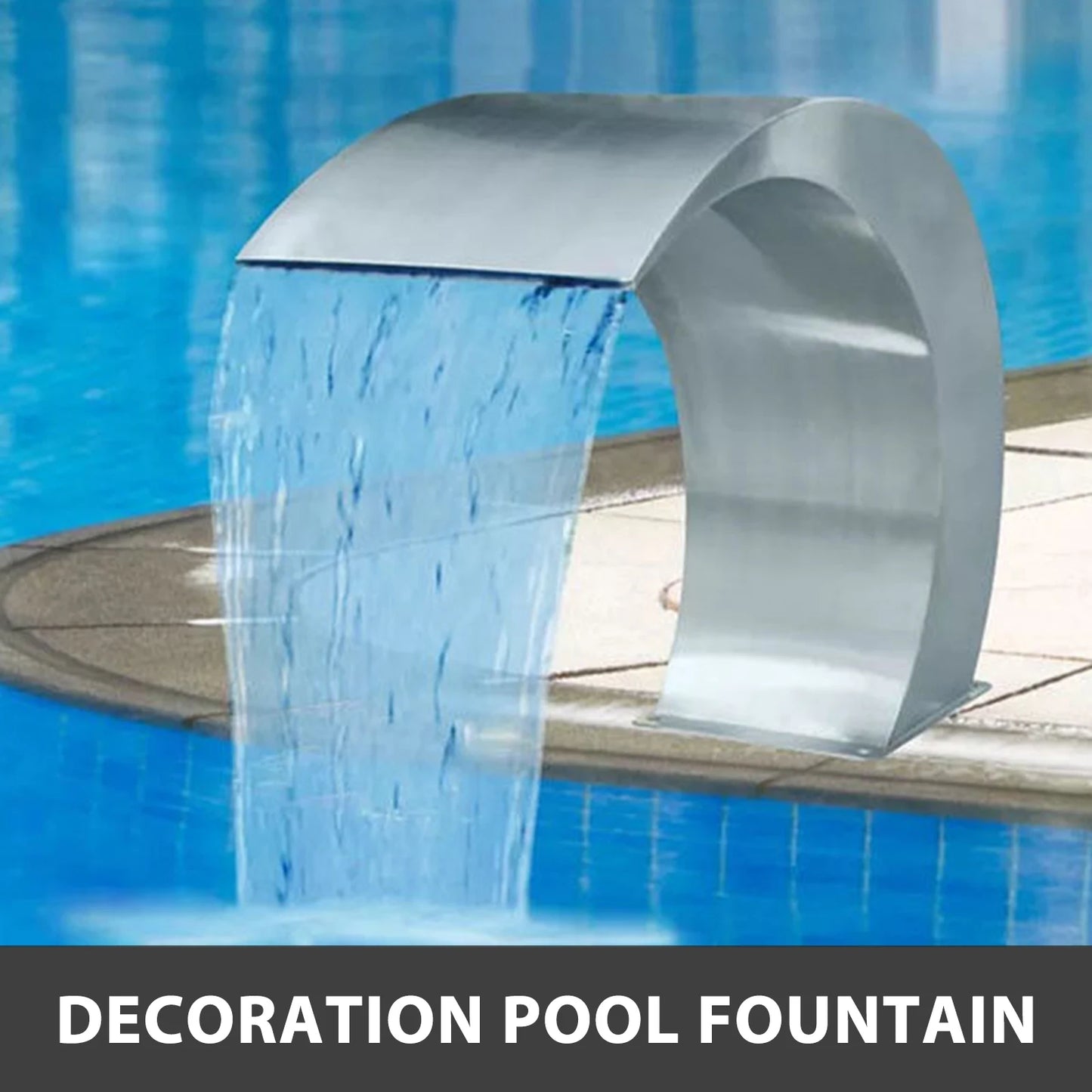 SucceBuy Stainless Steel Pool Fountain Waterfall Feature