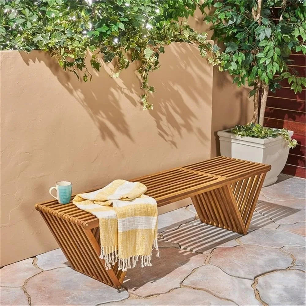 Esme Outdoor Acacia Wood Bench For Garden Patio Setting