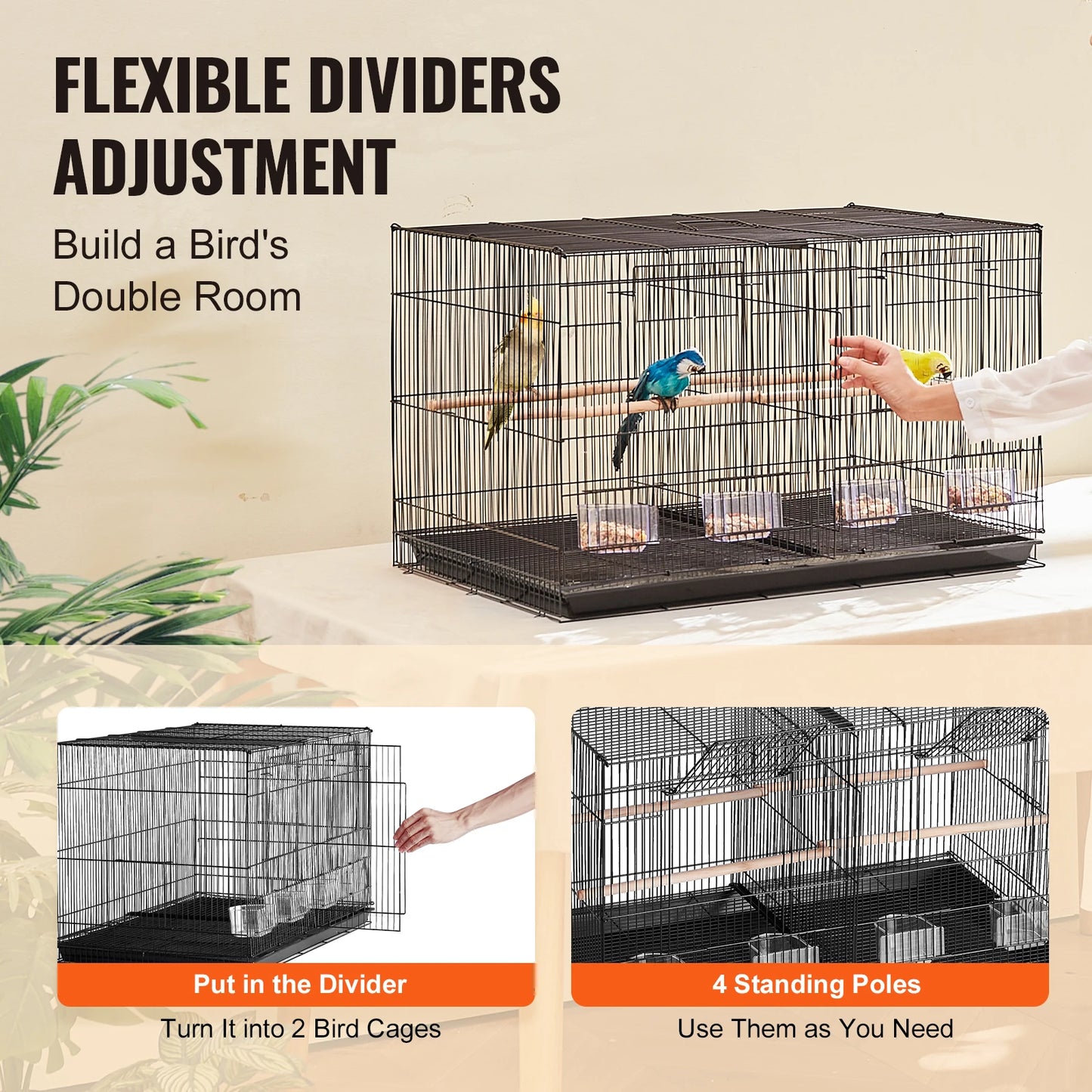 SucceBuy Flight Bird Cage Stackable Divided Cage For Travel