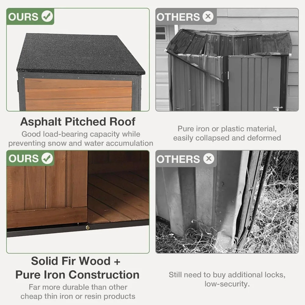 Outdoor Storage Cabinet Small Garden Shed Waterproof Vertical Shed 33.3 cu ft