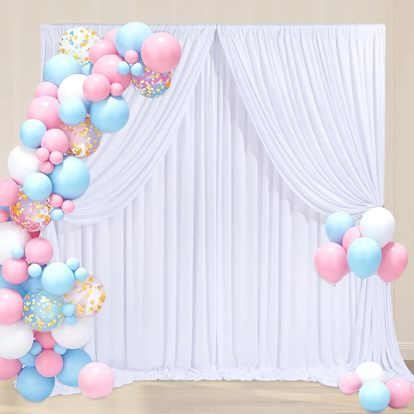 8 Panel Polyester Backdrop Curtain For Weddings And Parties