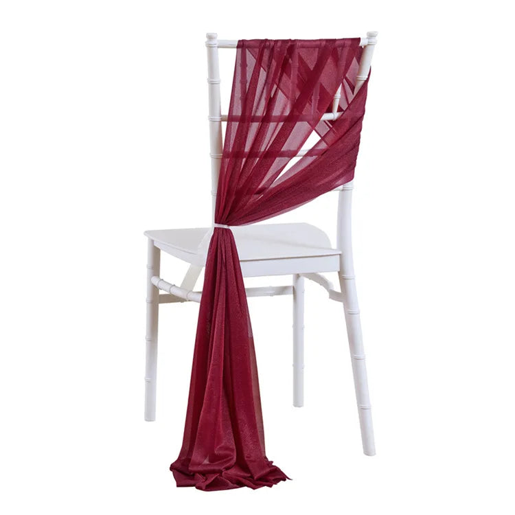 Chiffon Chair Sashes for Wedding Decor Draping with Tie