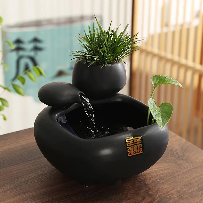 Ceramic Fountain Waterfall Vase Feng Shui Water Feature