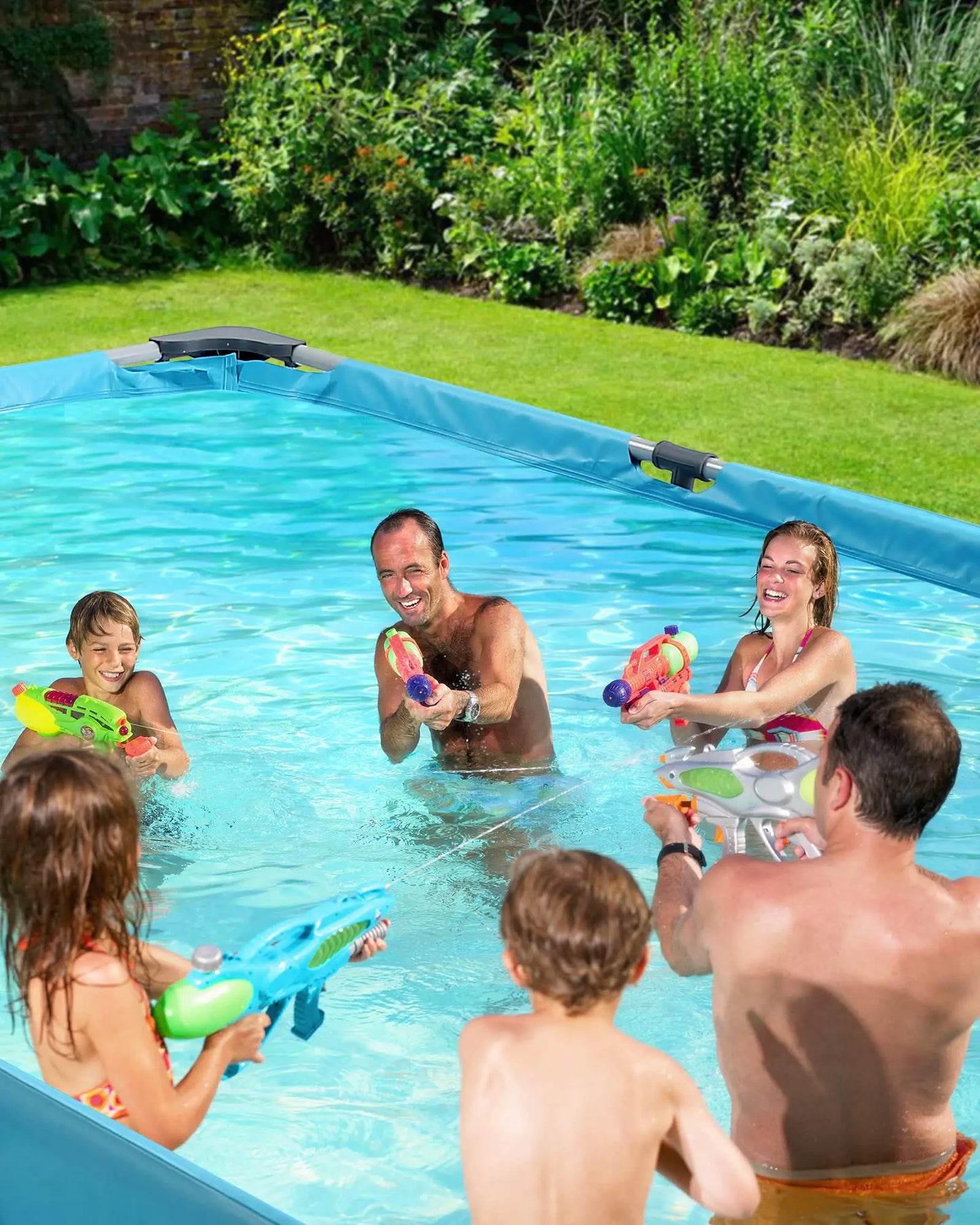 Above Ground Rectangular Frame Pool Durable for Backyard Use