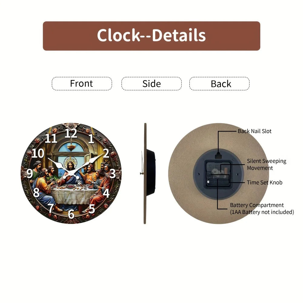 XMSJ Fantasy Themed Wooden Veneer Digital Wall Clock