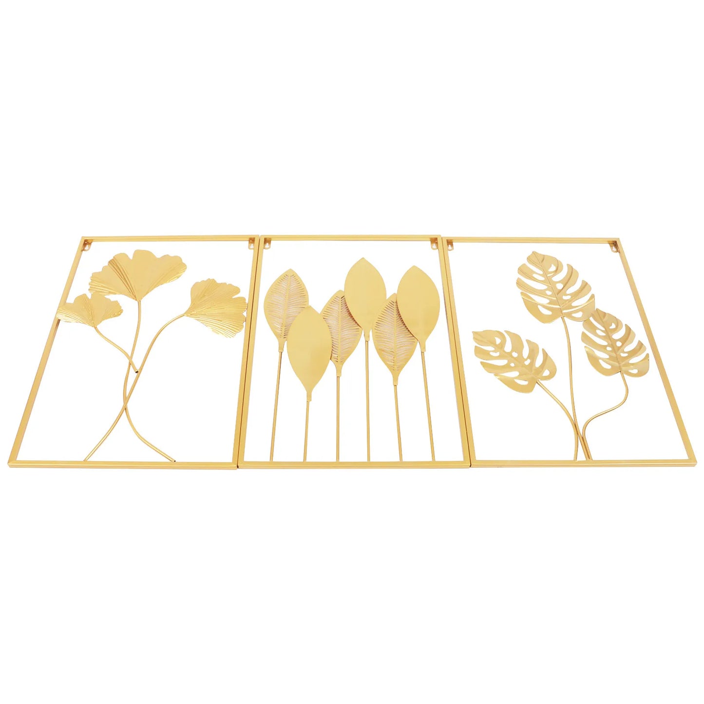 Iron Leaf Wall Decor Set For Entryways And Bedrooms