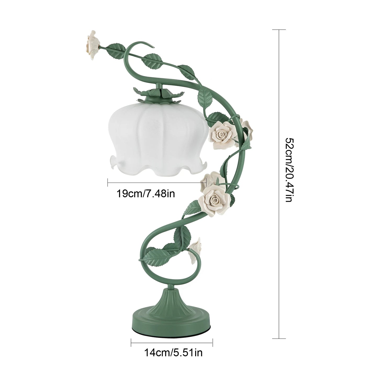 Modern Stained Glass Flower Table Lamp With Switch
