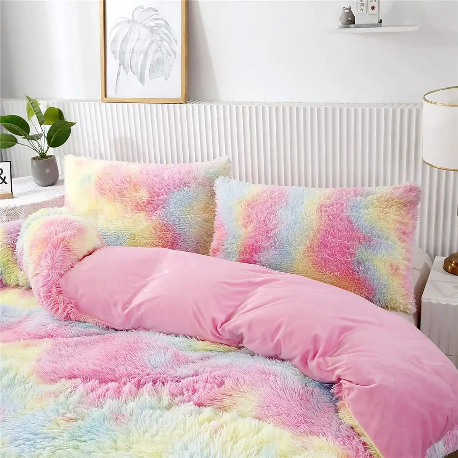 Rainbow Girls Bedding Set 3-Piece Duvet Cover Pillowcases