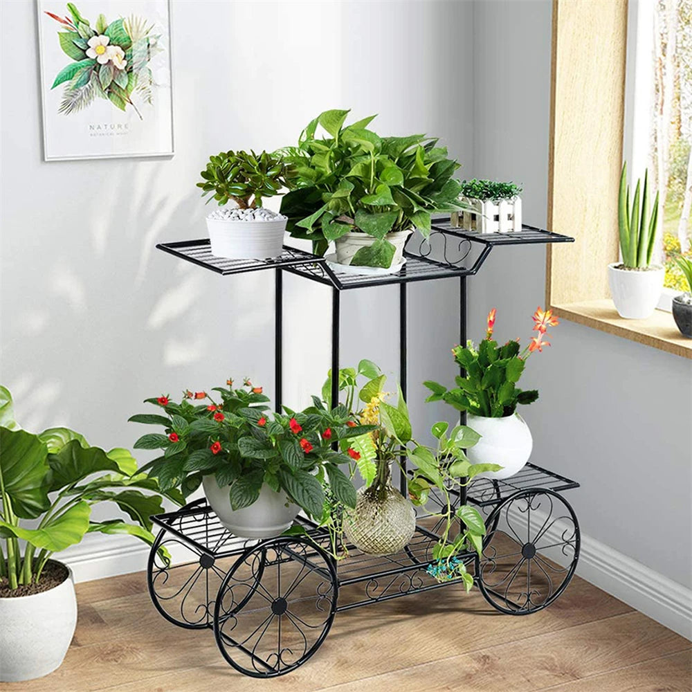 BINGOPAW Metal Plant Stand Indoor Outdoor Garden Display Shelf
