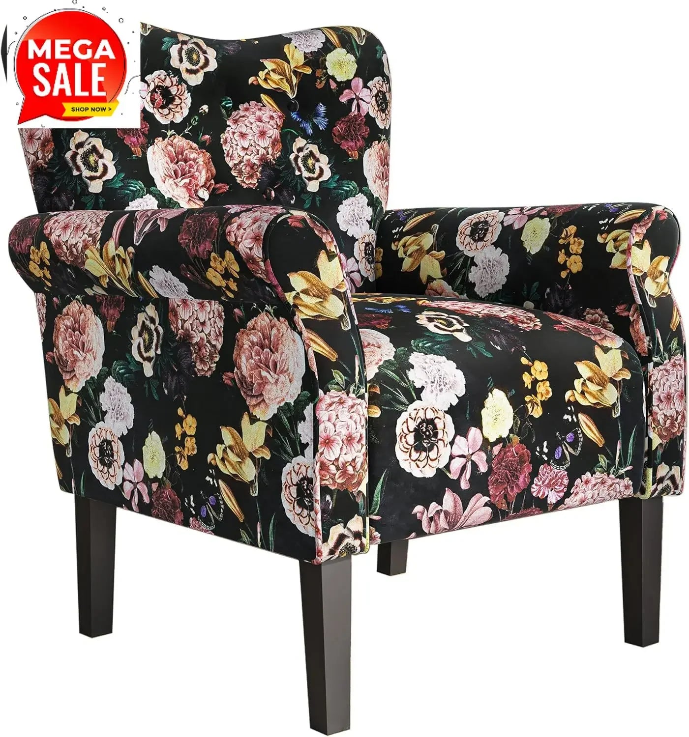Allston Modern Accent Chair Wingback Upholstered Armchair Living Room